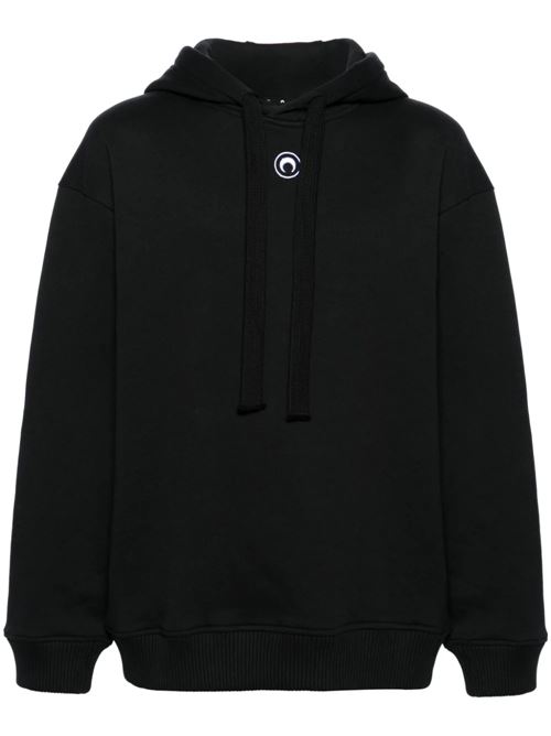 Black organic cotton hoodie Marine Serre | UST015CJER0013BK99